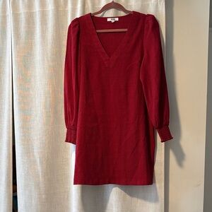 BB Dakota Deep Red Long Sleeve Shift Dress Size M